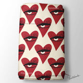Quirky Red Heart Printed Fabric Manufacturer Online